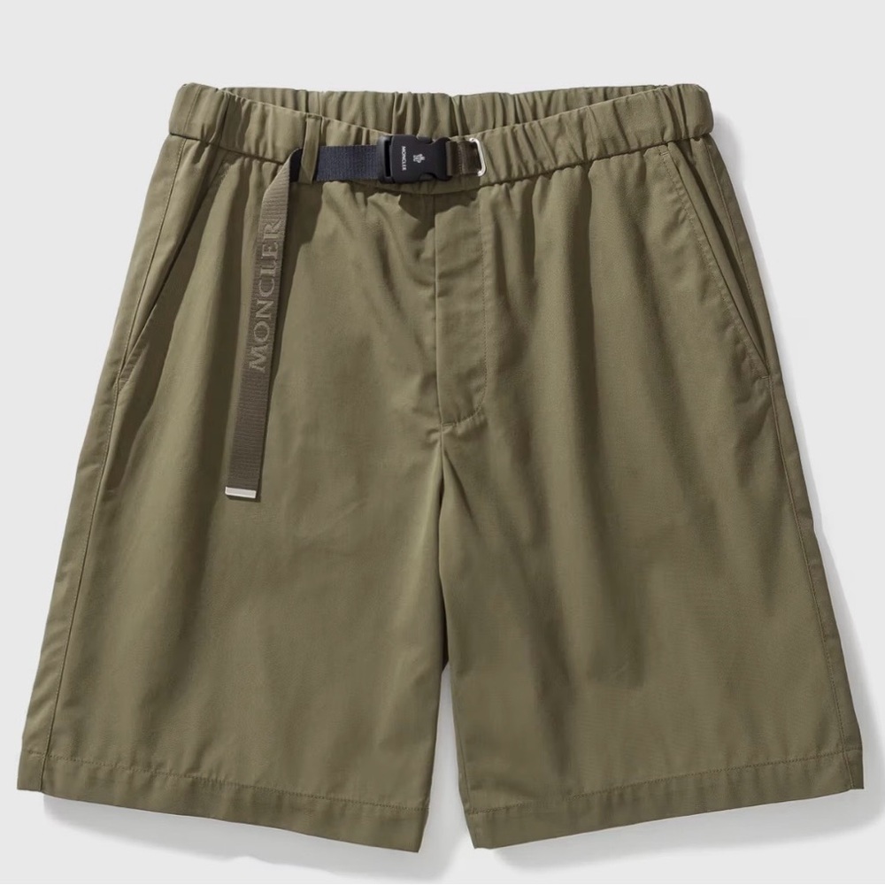 Moncler Mens Shorts Medium NWT Army Green Olive Logo Designer Luxury